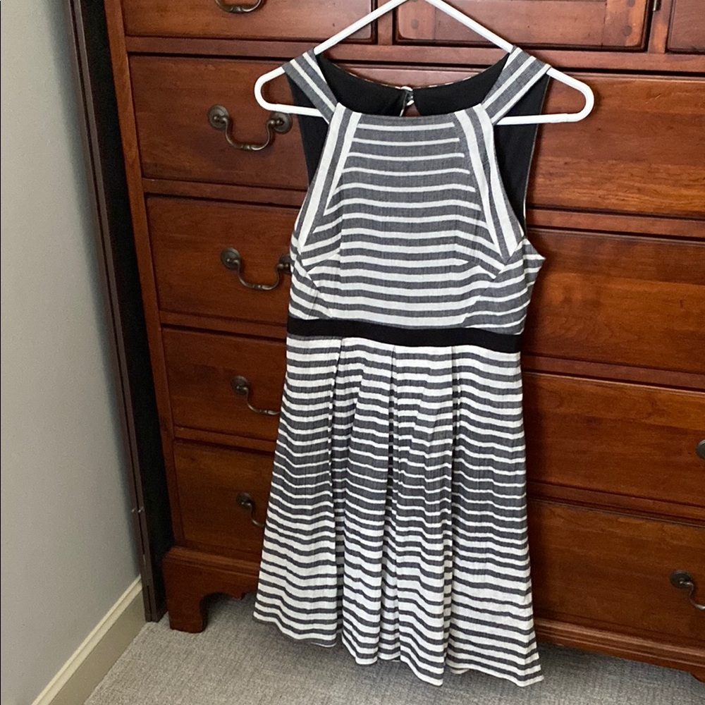 Anthropologie Striped Black and White Women's Dress